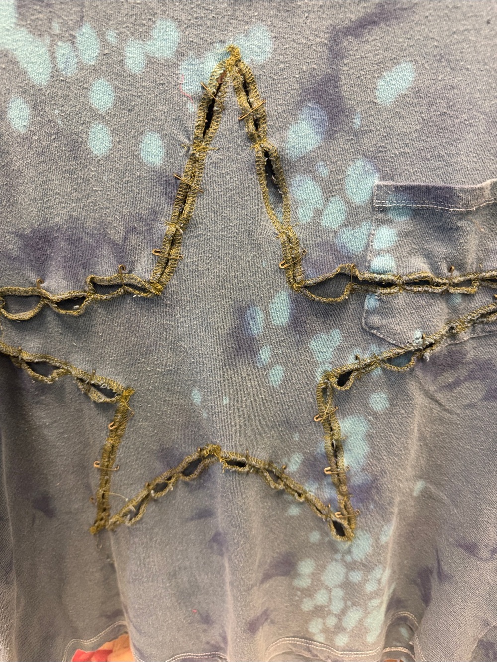Jaded Gypsy Blue Tie-Dye Star Pocket Tee - Picture 3 of 5